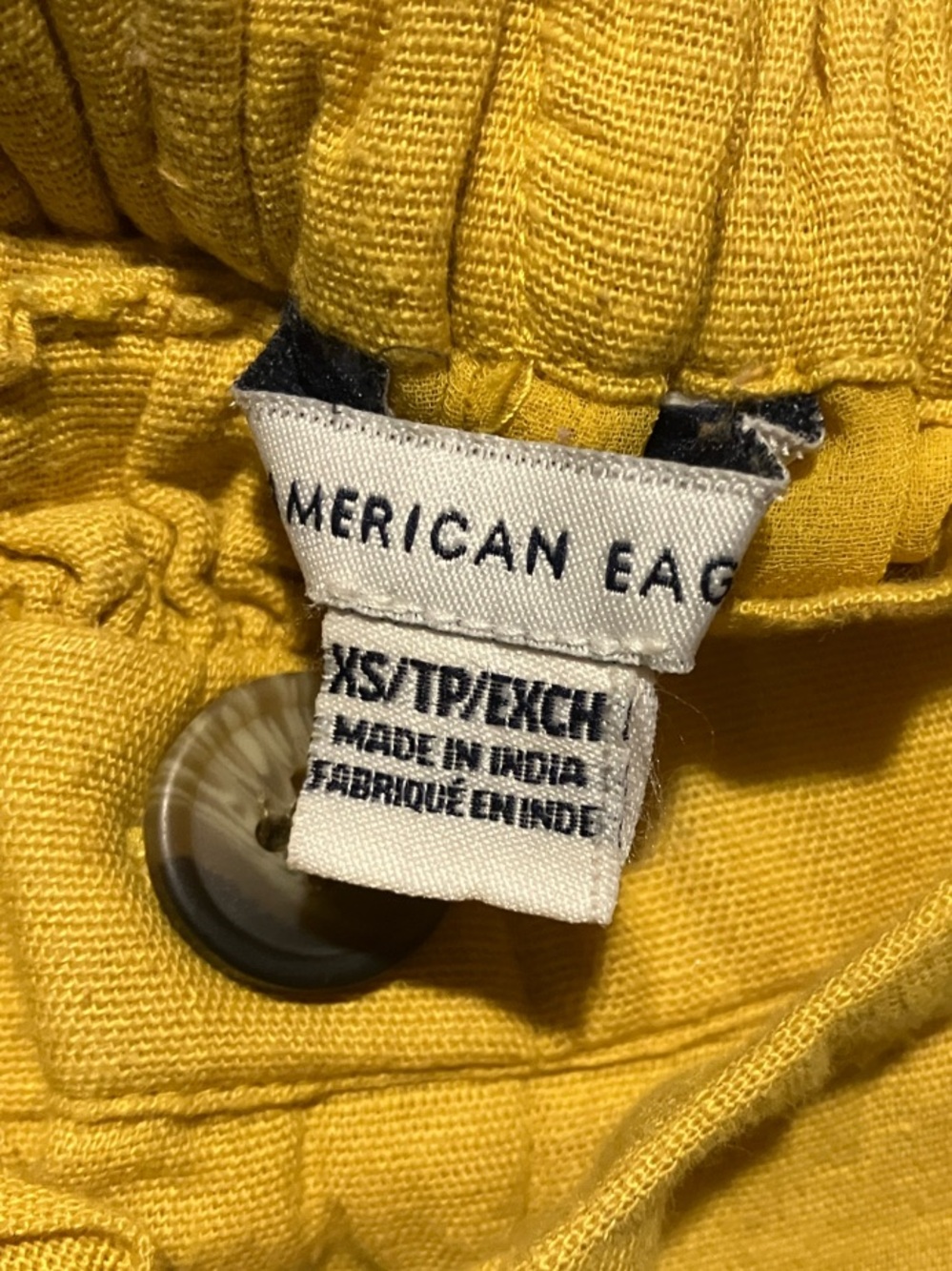American Eagle Outfitters Yellow Paperbag Waist Tie-Front Shorts - Picture 2 of 13